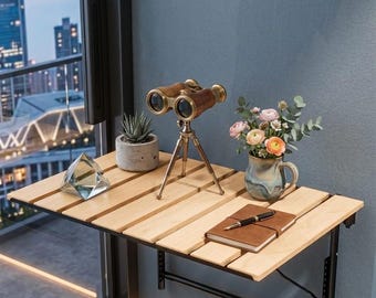 Foldable Wall Table, Balcony Garden Table, Kitchen Dining Table, Adjustable Picnic Camping Table, Space Saving Decorative Stylish Table