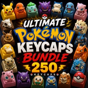 250+ Monster Keycap STL Bundle – Mechanical Keyboard Keycaps – Anime Inspired Keycaps – 3D Printable Keycap Collection – STL