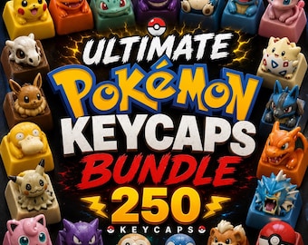 250+ Monster Keycap STL Bundle – Mechanical Keyboard Keycaps – Anime Inspired Keycaps – 3D Printable Keycap Collection – STL