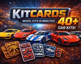 KitCards Car Bundle 40+ STL Files | 3D Printable Model Car Kits | Snap Fit Mini Cars | DIY Model Kits | Instant Download STL Pack