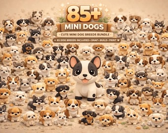 85+ Mini Dog STL Bundle – Cute Dog Breeds Pack – 3D Print Files – Mini Puppy Models – Dog Figurines – Digital Download
