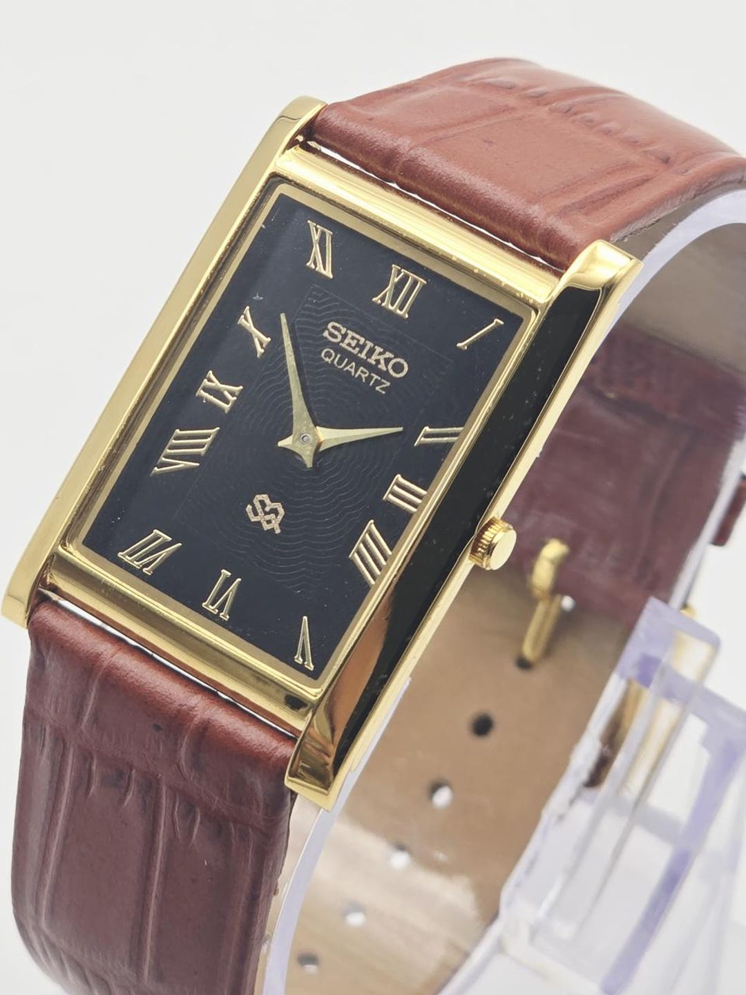 Vintage Seiko Slim Tank Style Quartz Men's Wrist Watch, Rectangle Watch ...