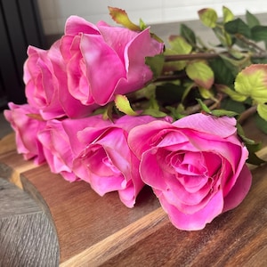 Rosas artificiales rosas de tallo largo de 72 cm, tallos de rosas artificiales de tacto real, flores para bodas, decoración del hogar, tallo individual o ramo de seis a doce.