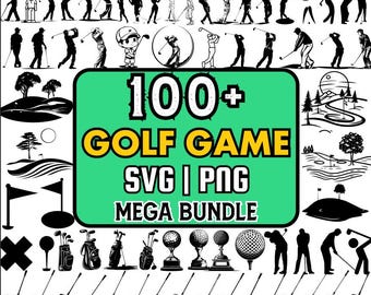 Golf SVG Bundle, 100+ Golf Game SVG png Files, Golfer Silhouette SVG, Golf Ball svg, Golf Clipart, Cricut Cut Files, Silhouette, Golf Shirt