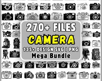 Camera SVG Bundle, 270+ Files, Vintage Camera PNG Cricut, Retro Camera Clipart, Film Camera Svg, Photographer Gift Png, Photography Svg,