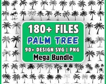 Palm Tree SVG Bundle Tropical Beach PNG Summer Island Clipart Cricut Sublimation Coconut Silhouette Vector Coastal Paradise Digital Download