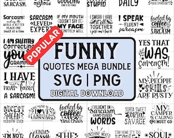 皮肉な引用句 SVG バンドル: 面白いママシャツデザイン (デジタルダウンロード)