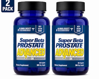 2 PACK Super Beta Prostate Advanced Prostate Men Reduce Bathroom Promote Sleep Health Bladder Emptying Sitosterol not Saw Palmetto 60 Cap