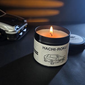 Scented candle for car enthusiasts, JDM Drift Culture Decor, Automotive-inspired, AE86, Gift for petrolheads