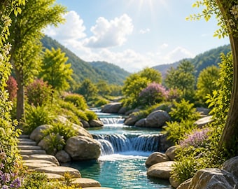 Cascada del Jardín Soleado