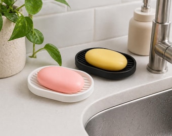 Modern Draining Soap Dish, Minimalist Bathroom Kitchen Organizer, Quick Dry Soap Saver