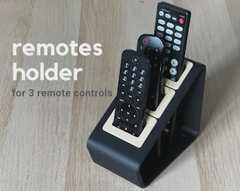 3 Remote Control Holder, Modern Minimalist Organizer, 3D Printed Storage