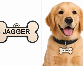 Personalized Bone Shape Dog ID Tag | Custom Engraved Pet Collar Name Tag