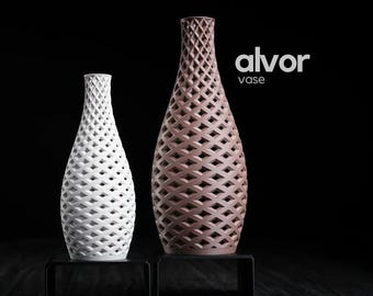 Modern Lattice Vase | Geometric Sculptural Home Decor, PLA Flower Arrangement