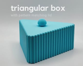 Modern Triangular Storage Box with Pattern-Matching Lid – Minimalist 3D Printed Organizer