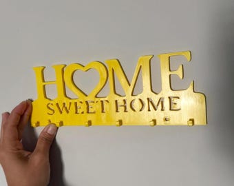Home Sweet Home Key Holder | 3D Printed Entryway Organizer Hooks