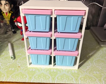 Mini 3D Printed Tote Box – Tiny Crate Style Organizer, Decorative Storage Container