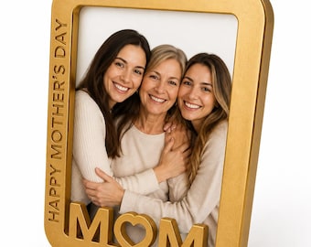 Custom 3D Printed Photo Frame | Gold Mom Keepsake, Mother's Day Gift