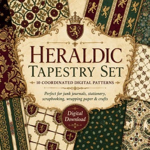 Heraldische Wandteppiche, Mittelalterliche Märchenbuch-Bundle (Digitaler Download)