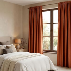 100% Blackout Satin Curtain for Living Room Grommet, Hook&Ring, Back Tab