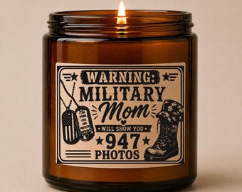 Candela per mamme di militari / Divertente regalo per famiglie di veterani e militari in missione, cera di soia, colata negli Stati Uniti