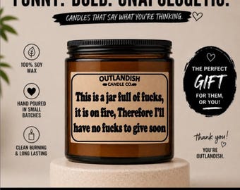 No Fucks Candle | Funny Sarcastic Gift | Gift for Her | Burnout Candle | Best Friend Gift | Soy Wax Candle