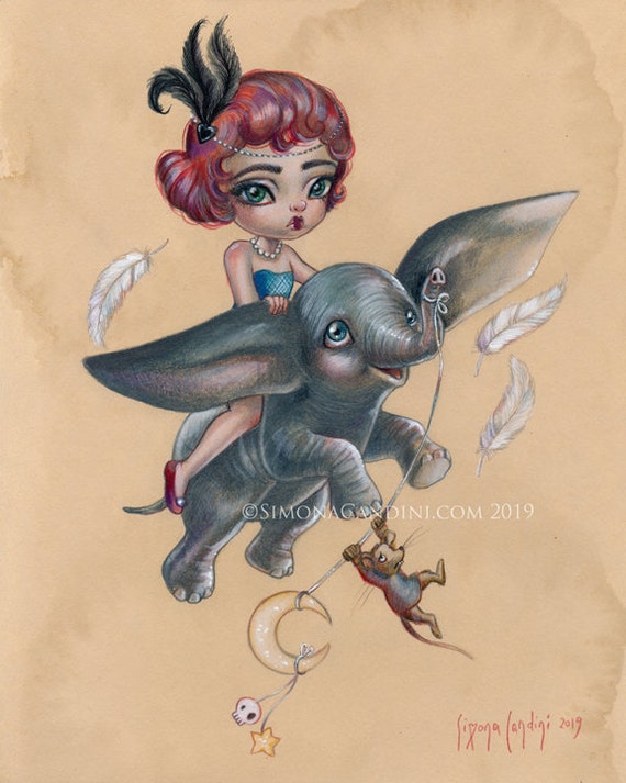 Fly Dumbo Limited Edition Print Signed Numbered Simona Etsy