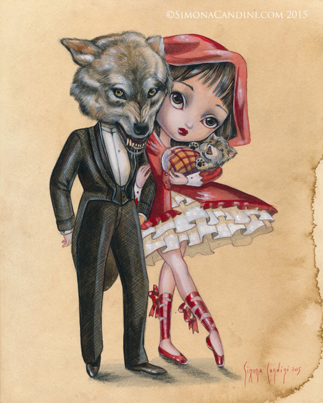 Wolf and Red Riding Hood LIMITED EDITION Print Signed Numbered - Etsy Wolf and Red Riding Hood LIMITED EDITION Print Signed Numbered - Etsy