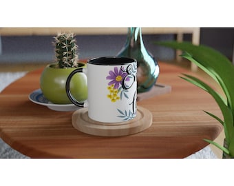 White 11oz Ceramic Mug with Color Inside