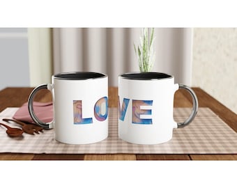 White 11oz Ceramic Mug with Color Inside