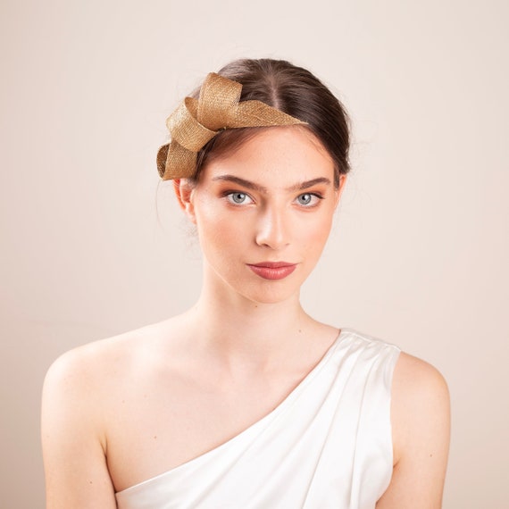 gold headpiece for wedding guest