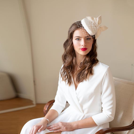 winter white dress hats Church Cloche Hat Ladies Alibaba Ladies White Church Hats HIMESPORT White Women Floral PREETY OUT FITS | Bound edge with Japanese Color:Haze color_orange