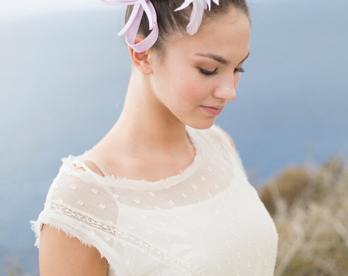 lilac headpiece for wedding