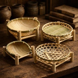Vintage Bamboo Baskets - Etsy