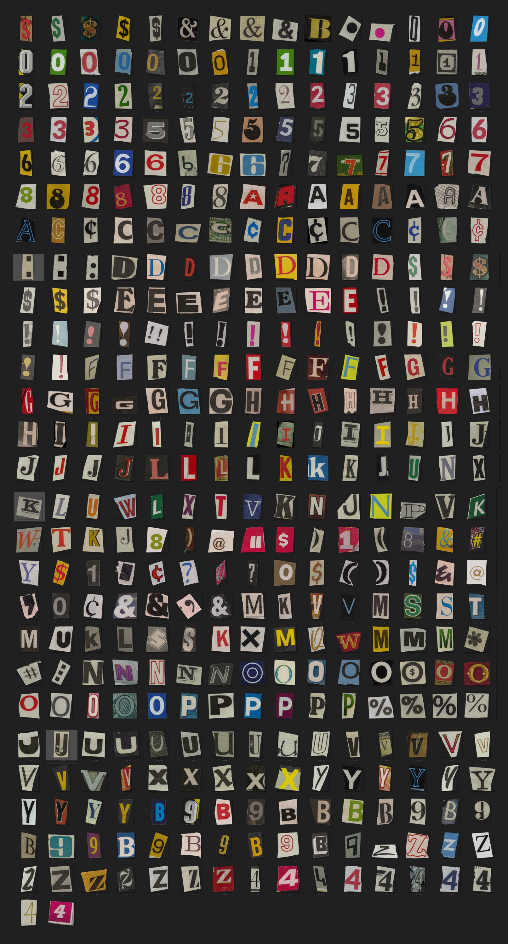 Ransom Letter Cutout Clipart | 498 PNG | Magazine Alphabet Clipart ...