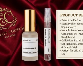 Extrait No. 33 Iconic Sandalwood Perfume | Woody Leather Unisex Fragrance