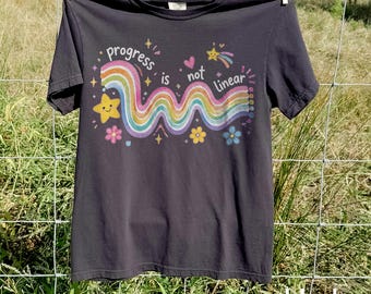 Inspirational Teacher Rainbow Graphic Tee, Every Step Forward Matters Shirt, Positive Growth Mindset Classroom Top, Comfort Colors® Gift Tee