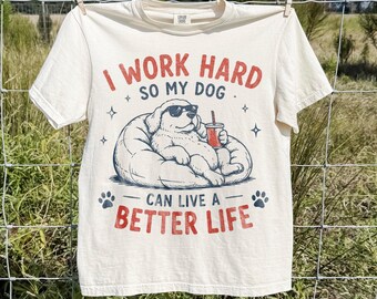 Classic Funny Dog Graphic Tee, Lazy Puppy Humor Pet Shirt, Retro Sarcastic Animal Style Top, Comfort Colors® Dog Lover Gift Tee