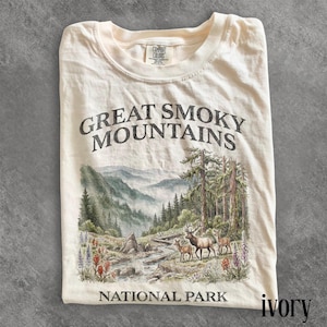 Great Smoky Mountains Tennessee Shirt, Vintage Forest Wildlife Graphic Tee, Retro Nature Scenic Landscape Aesthetic, Comfort Colors® Gift image 6