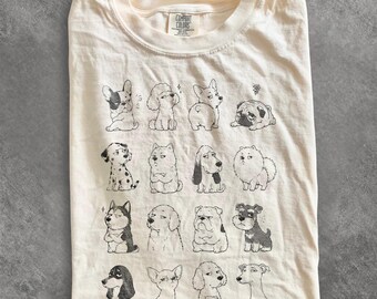 Retro Judgy hund ansikten grafisk t-shirt, rolig valp humor t-shirt, söt husdjursälskare vintage stil topp, Comfort Colors® hundgåva t-shirt
