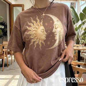Vintage Sun Moon Celestial Shirt, Retro Mystic Astrology Graphic Tee, Classic Boho Cosmic Art Top, Comfort Colors® Spiritual Gift image 8