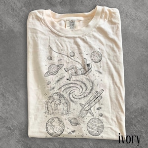 Project Hail Mary Space Collage Graphic Tee, Astronaut Rocket Galaxy Design Shirt, Sci-Fi Book Lover, Comfort Colors® Space Adventure Gift
