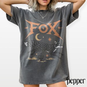 Y2K Western Fox Graphic Tee, Desert Coyote Animal Shirt, Cosmic Southwest Vintage Style Top, Comfort Colors® Fox Gift Tee image 8
