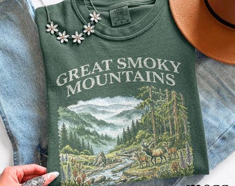Great Smoky Mountains Tennessee Shirt, Vintage Forest Wildlife Graphic Tee, Retro Nature Scenic Landscape Aesthetic, Comfort Colors® Gift