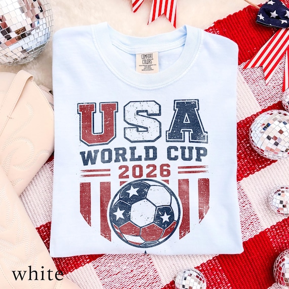 Distressed USA World Cup Tee, Patriotic Soccer Shirt 2026, Vintage Football Fan Apparel, Comfort Colors® USA Sports Gift