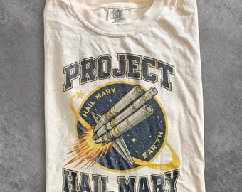 Project Hail Mary Spaceship Graphic Tee, Sci-Fi Space Mission Shirt Design, Rocket Launch Vintage Style, Comfort Colors® Space Fan Gift