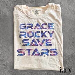 Grace Rocky Galaxy Shirt, Typography Graphic Tee for Sci-Fi Fans, Project Hail Mary Inspired Design, Comfort Colors® Nerd Gift