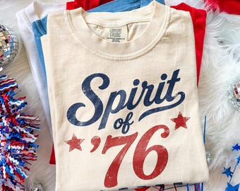 Spirit Of 76 Shirt, America 250 Years Patriotic Graphic Tee, Freedom Celebration 1776 2026, Comfort Colors® USA Gift Tee