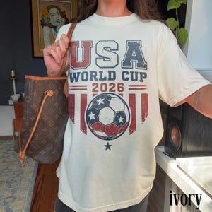 Distressed USA World Cup Tee, Patriotic Soccer Shirt 2026, Vintage Football Fan Apparel, Comfort Colors® USA Sports Gift image 6