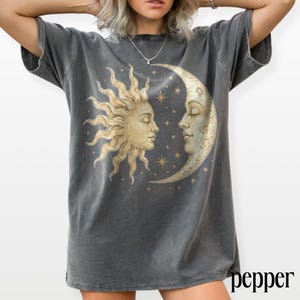 Vintage Sun Moon Celestial Shirt, Retro Mystic Astrology Graphic Tee, Classic Boho Cosmic Art Top, Comfort Colors® Spiritual Gift image 7